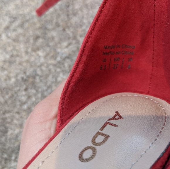 ALDO Red Vegan Suede Stilettos 6.5 - Picture 6 of 6